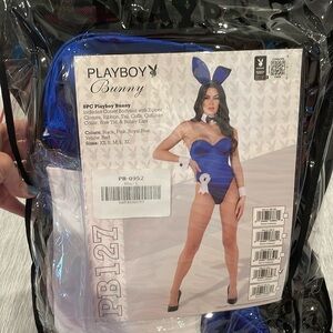 Official Licensed Elegant Playboy Bunny Costume-Lrg-Blue 8 Piece Set Brand New